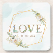 エレガントな花と緑とゴールド コースター (正面)