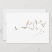 エレガントな花と緑のボヘミアンスタイルのウェディングフォト セーブザデート (裏面)