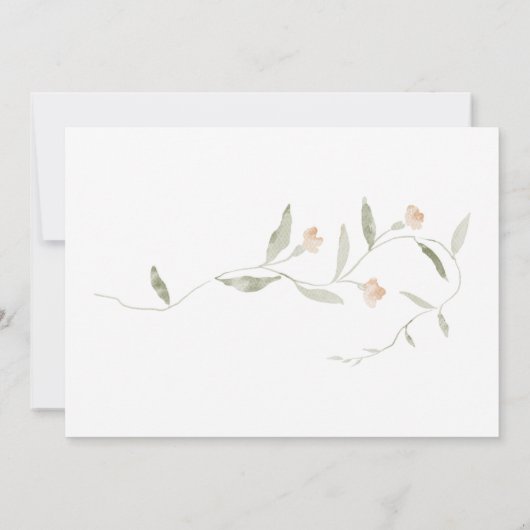 エレガントな花と緑のボヘミアンスタイルのウェディングフォト セーブザデート (裏面)