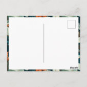 エレガントな花と葉の模様の写真　ありがとう ポストカード (裏面)