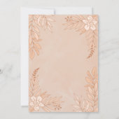 エレガントな花と葉の装飾が結婚式に 招待状 (裏面)