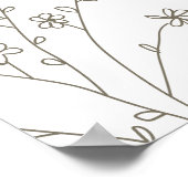 エレガントな花と蝶のブライダルシャワーのお出迎え ポスター (角)