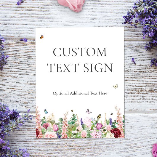 エレガントな花と蝶のブライダルシャワーサイン ポスター