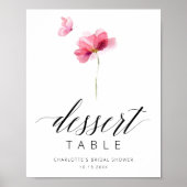 エレガントな花と蝶のブライダルシャワーサイン ポスター (正面)
