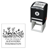 エレガントな花と蝶のライブラリーの本の名前 セルフインキングスタンプ (インサイチュ)