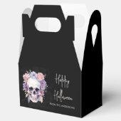 エレガントな花と骸骨のゴシック ハロウィン スイーツ フェイバーボックス (オープン)