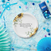 エレガントな花のひまわり ブライダルシャワー ペーパープレート (パーティー)