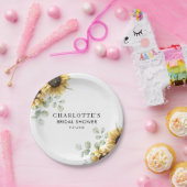 エレガントな花のひまわり ブライダルシャワー ペーパープレート (パーティー)