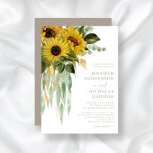 エレガントな花のひまわり ユーカリのウェディング 招待状