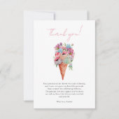 エレガントな花のアイスクリーム ブライダルシャワー サンキューカード (正面)