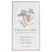 エレガントな花のアイリス ブライダルシャワーのお礼の品 スモールペーパーバッグ (裏面)