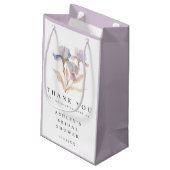 エレガントな花のアイリス ブライダルシャワーのお礼の品 スモールペーパーバッグ (裏面アングル)