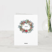 エレガントな花のアーチと写真 シーズンカード (裏面)