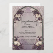 エレガントな花のアーチの新築祝い招待状 招待状 (正面/裏面)