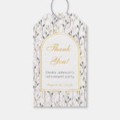 エレガントな花のアーチの退職パーティー ギフトタグ (正面)