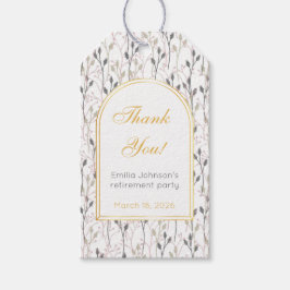 エレガントな花のアーチの退職パーティー ギフトタグ