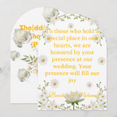 エレガントな花のアーチ ウェディング招待状カード 招待状 (正面/裏面)