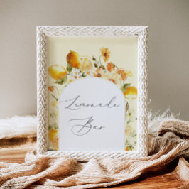 エレガントな花のアーチ レモネードバー ポスター