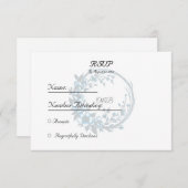 エレガントな花のイニシャル結婚式返信カード 出欠カード (正面/裏面)