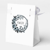 エレガントな花のイニシャル ウェディング フェイバーボックス (裏面サイド)