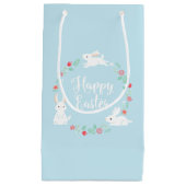 エレガントな花のイースターのウサギ|のギフトバッグ スモールペーパーバッグ (正面)