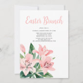 エレガントな花のイースターブランジ 招待状 (正面)