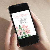 エレガントな花のイースターブランジ 招待状