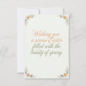エレガントな花のイースター祝福 ブランシュ招待状 招待状 (裏面)