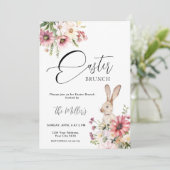 エレガントな花のイースター・ブランチ招待状 招待状 (スタンド正面)