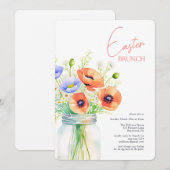 エレガントな花のイースター・ブランチ 招待状 (正面/裏面)