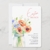 エレガントな花のイースター・ブランチ 招待状 (正面)