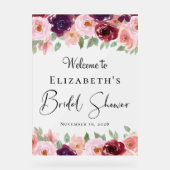 エレガントな花のウェディングシャワーのお出迎え フロステッド アクリルサイン (正面)