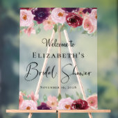 エレガントな花のウェディングシャワーのお出迎え フロステッド アクリルサイン (ニュートラル)