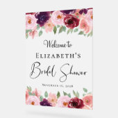 エレガントな花のウェディングシャワーのお出迎え フロステッド アクリルサイン (傾斜)