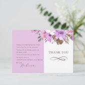 エレガントな花のウェディングシャワーのフラットな感謝カード サンキューカード (スタンド正面)