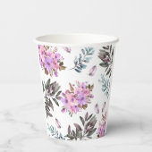 エレガントな花のウェディングシャワーの紙コップ 紙コップ (裏面)