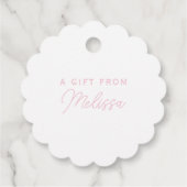 エレガントな花のウェディングシャワーモノグラム フェイバータグ (裏面)