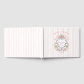 エレガントな花のウェディングシャワーロゴ ゲストブック (全面)