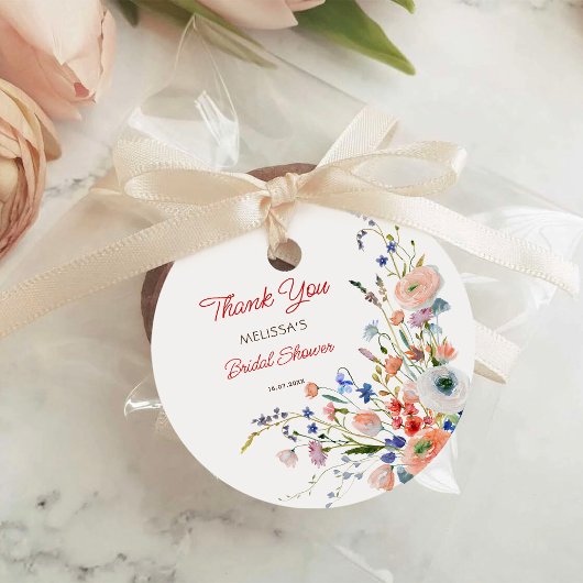 エレガントな花のウェディングシャワー感謝祭 フェイバータグ