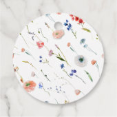 エレガントな花のウェディングシャワー感謝祭 フェイバータグ (裏面)