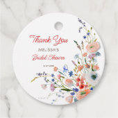 エレガントな花のウェディングシャワー感謝祭 フェイバータグ (正面)