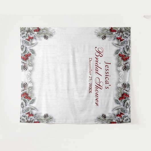 エレガントな花のウェディングシャワー フォトブースの背景 タペストリー (正面(横))