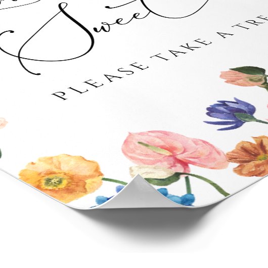 エレガントな花のウェディングシャワー ラブ イズ スウィート ポスター (角)