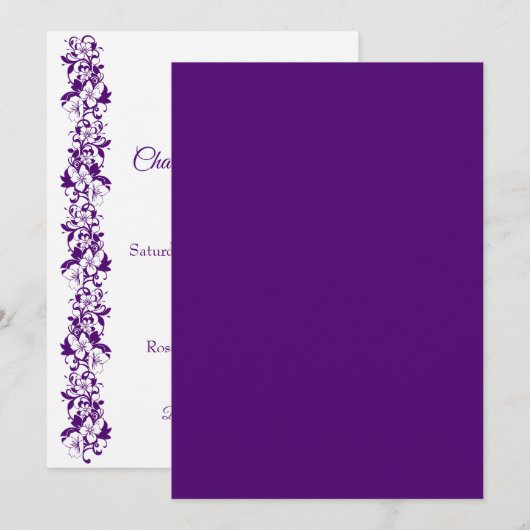 エレガントな花のウェディングデザイン 招待状 (正面/裏面)