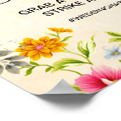 エレガントな花のウェディングフォトブースサイン ポスター (角)