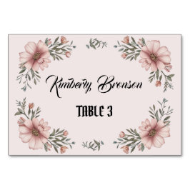 エレガントな花のウェディングプレイスカード テーブルナンバー