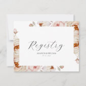 エレガントな花のウェディングレジストリーカード 出欠カード (正面)