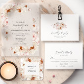 エレガントな花のウェディングレジストリーカード 出欠カード