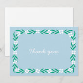 エレガントな花のウェディング感謝カード サンキューカード (正面/裏面)