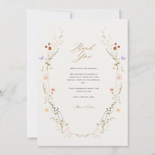 エレガントな花のウェディング招待状カード 招待状 (裏面)